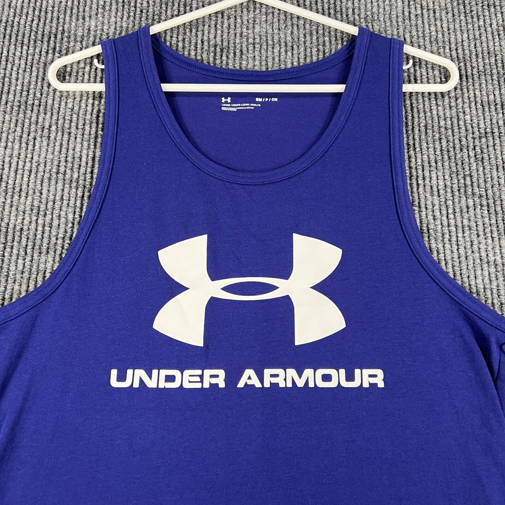 Under Armour Tank Top Shirt Mens Small Blue Sleeveless Loose Fit Active New‎